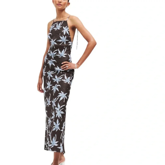 NWT Reformation Linen Dress Selia Midi Desert Palm Brown Size S - Picture 15 of 15